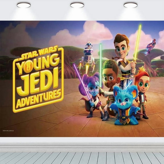 Young Jedi Adventures Backdrop Banner Party Supplies Poster Movie Theme Background for Photography Birthday Decorations