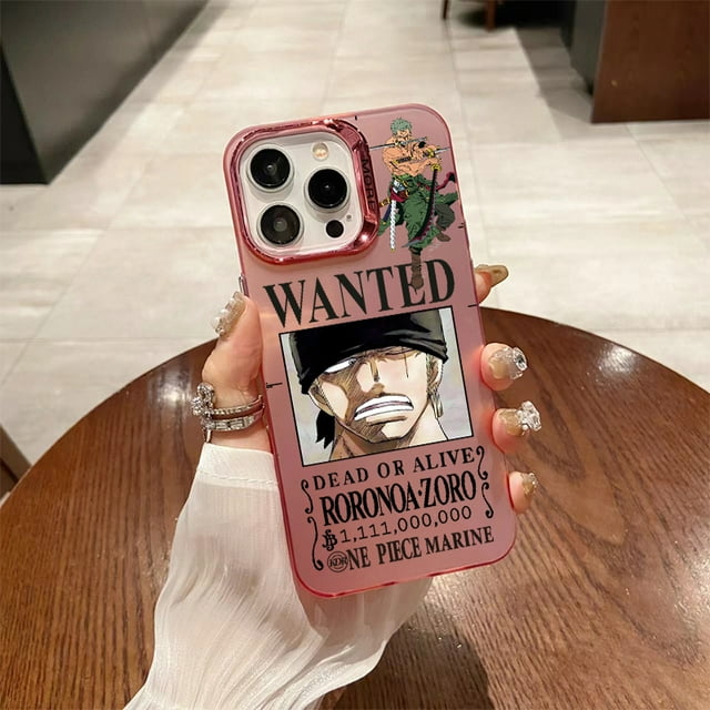 One Piece Anime Roronoa Zoro Electroplating Fall Shockproof Case For iPhone 15 14 Plus 13 12 11 Pro X Xs Max Cover WK364