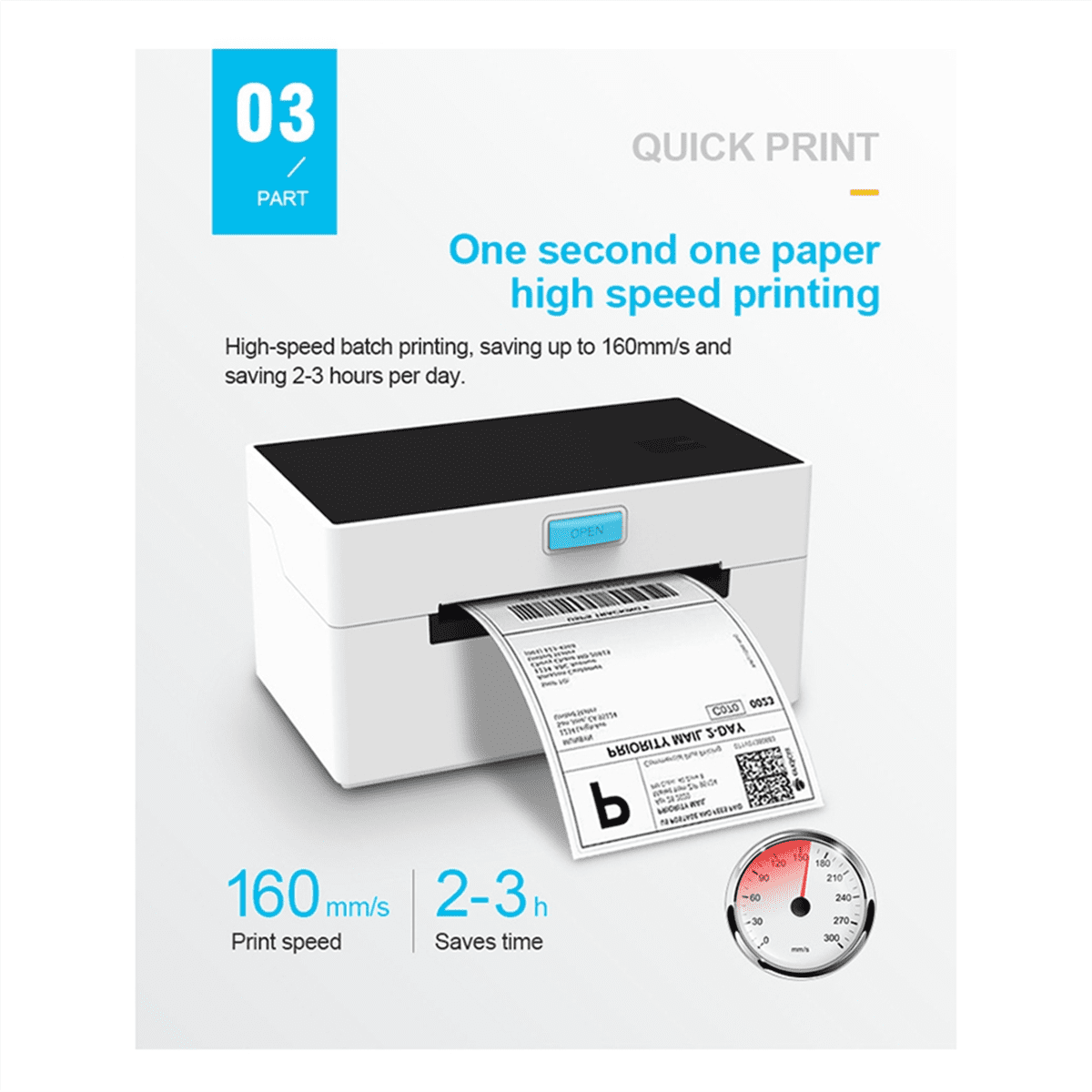 Thermal Label Printer for Shipping Label Maker Express Barcode Sticker USB Thermal Desktop Printer US PLUG