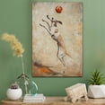 thumbnail image 2 of Whippet Cute Dog Volleyball Poster Canvas – Retro Whippet Dog Batter in Action With Volleyball for Themed Living Room, 2 of 5