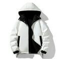 thumbnail image 6 of Christmas Clearance Ofreoo Men's Stitching Drawstring Hooded Slim Fashion Jacket Coat Outwear, 6 of 9