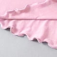 thumbnail image 4 of Odeerbi 2-8 Years Kids Girls Summer Cotton Pajamas Lettuce Trim Long Sleeve Tops Pants Set Soft Loungewear Solid Color Sleepwear Casual Two-piece Pajama Set Kids Girls Clothes, 4 of 7