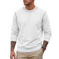 thumbnail image 2 of Mens Crewneck Sweatshirt Lightweight Casual Fall Winter Pullovers Soft and Lightweight Solid Color Tops for Home and Outdoor, 2 of 6