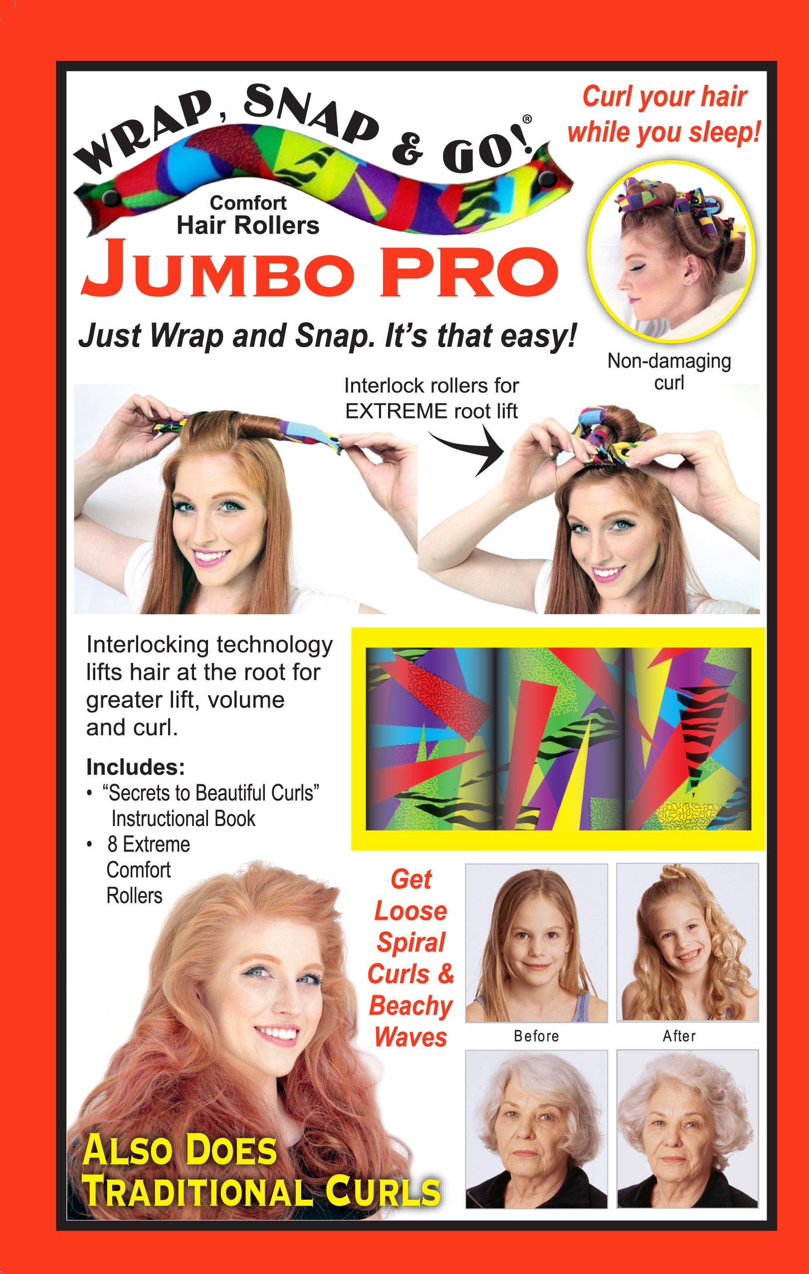 Jumbo Pro Comfort Curlers No Heat Curlers Comfortable Enough For