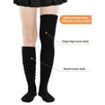 thumbnail image 5 of Zando 2 Pairs Extra Long Thigh High Socks for Women Boot Stockings Soft Cotton Leg Warmers Uniform Cosplay Long Socks Black White, 5 of 5