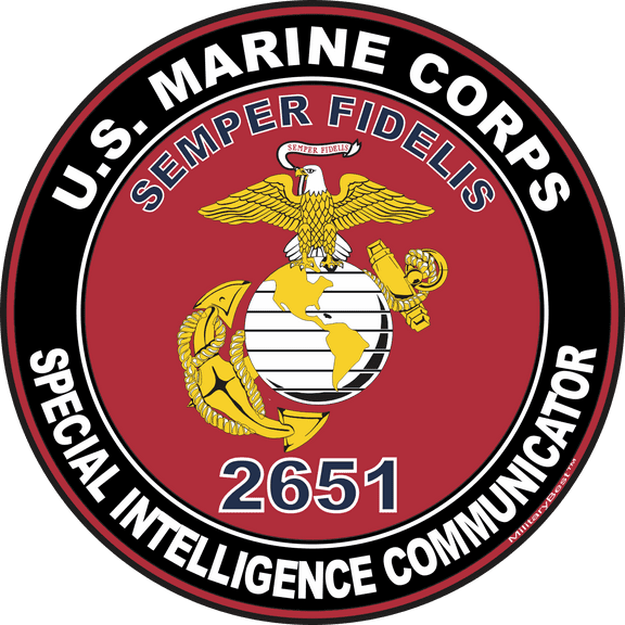 U.S.M.C. MOS 2651 Special Intelligence Communicator Decal 3.8" - Red