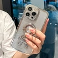 thumbnail image 5 of Astronaut Phone Case for iPhone 14 Pro Max Glitter,Luxury Bling Sparkly Shiny Clear Plating Case with Hidden Stand Ring Holder Soft Cover for Women Girly,Black Bling,6.7 Inch, 5 of 7