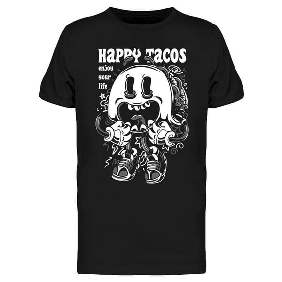 Happy Tacos T-Shirt Men -Image by Shutterstock, Male Medium