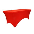 thumbnail image 1 of 1 Pc, Rectangular 6 Ft Spandex Table Cover - Red Fit 6 Foot Rectangular Table (72"X30") For Wedding Party, Events & Home Decor(Machine Washable & Dryable), 1 of 1