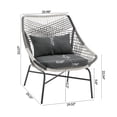 thumbnail image 3 of Ashland Modern 3-Piece Patio Conversation Set with Foot Ottomans in Gray, 3 of 18
