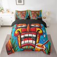 thumbnail image 2 of Erosebridal Angry Hawaiian Bedding King Size, Folk Culture Bed in a Bag King size, Cartoon Theme Decor, Reversible 7pcs, 2 of 5