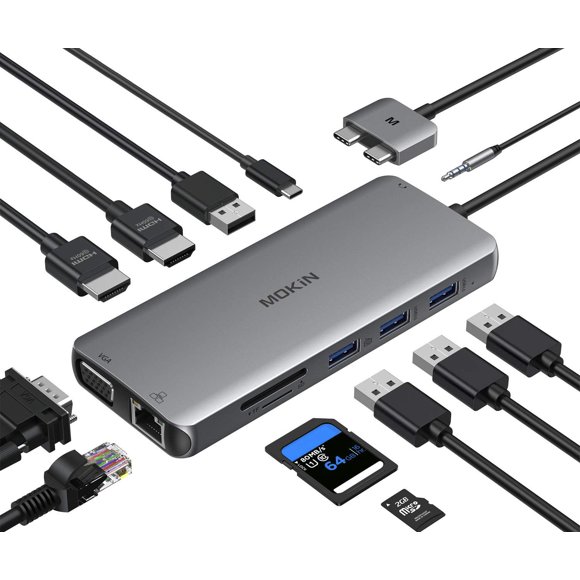 Adaptador HDMI 12 en 1 para MacBook Pro de doble monitor
