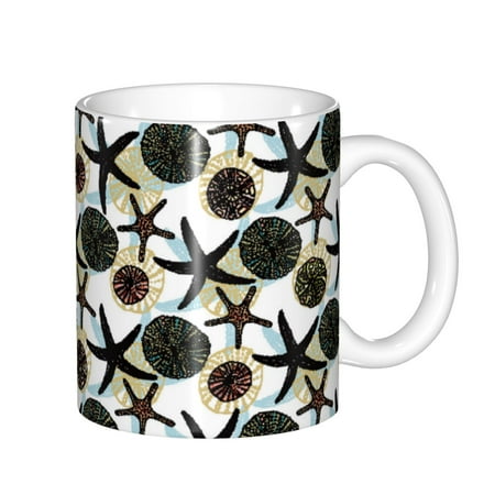 

Yiaed Sea Urchin Print Ceramics Coffee Large Handle Design Extra Large Tea and Coffee Cup for Office and Home Mugs