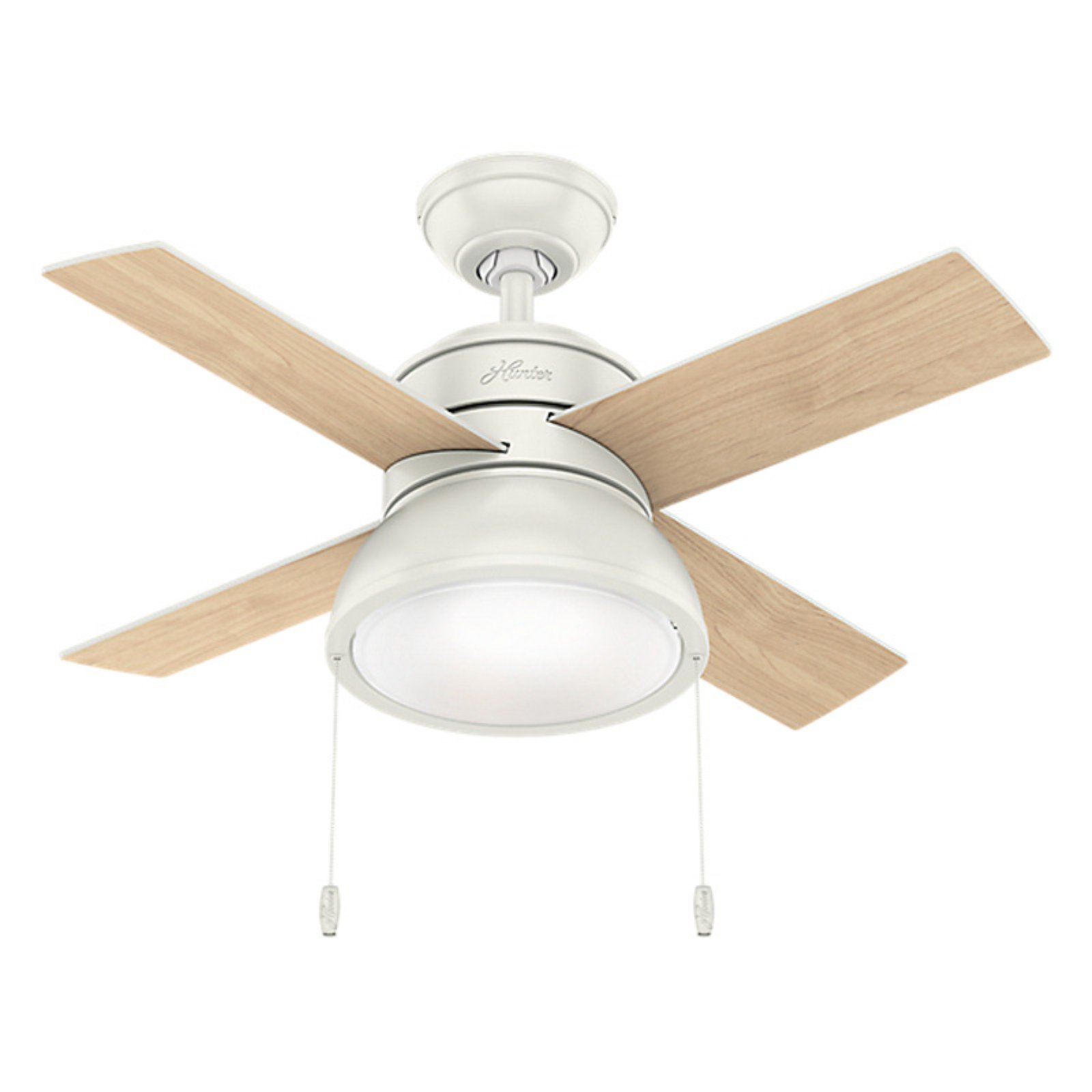 Hunter Loki 36 Led Loki 36″ 4 Blade Led Indoor Ceiling Fan – White Sansujyuku sansujyuku.com