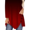 thumbnail image 4 of DYMADE Women Round Neck Casual Simple Button Printed Long Sleeve Blouse Top, 4 of 4