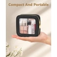 thumbnail image 2 of Bolsa de maquillaje Soimeat, transparente, portátil, de viaje, impermeable, negra, 2 of 7