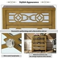 thumbnail image 2 of Storage Cabinet with 3 Drawers and Decorative Mirror, 28" Accent Assembled Sofa Console End Table for Entryway Dining Room Living Room, Solid Wood Frame and Legs with MDF Panels(Gold), 2 of 7