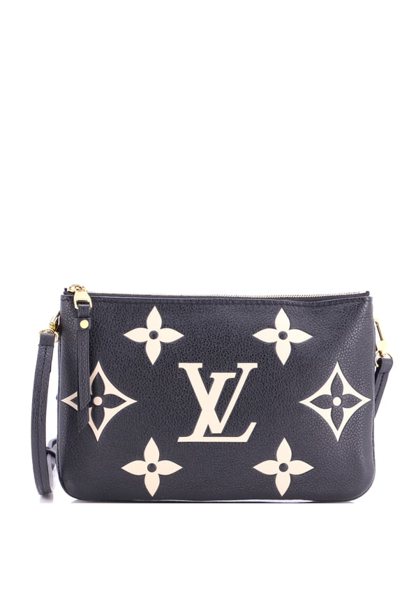 Pre-Owned Double Zip Pochette Bicolor Monogram Empreinte Giant By Rebag