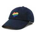 thumbnail image 4 of DALIX Rainbow Heart Hat Embroidered Mens Womens Baseball Cap in Navy Blue, 4 of 6