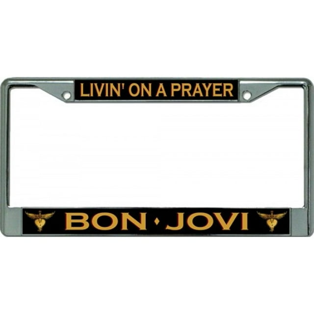 Bon Jovi Livin' On A Prayer Cadre de Plaque d'Immatriculation Chromée