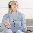 thumbnail image 3 of Christian Embroidery Faith Cross Inspirational Sweatshirt for Men and Women, 3 of 6