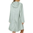thumbnail image 3 of Women's Lightweight Raincoat Windbreaker Mid Long Hiking Hoodie Jacket (Light Blue XL), 3 of 4