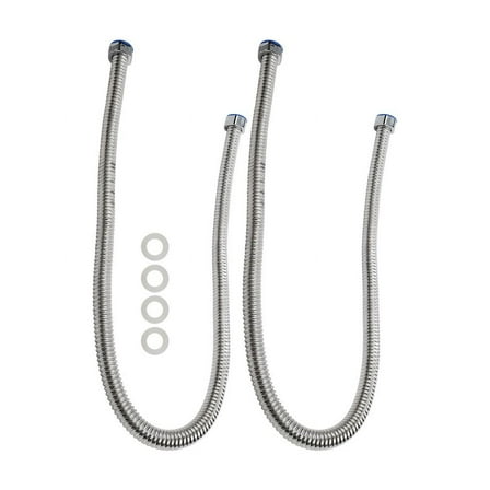 yaaqii 2pc 3/4 inch 1 m Flexible Stainless Steel Corrugated Water Heat Connector Hose