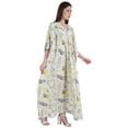 thumbnail image 2 of Moomaya Robe de Nuit Longue Maxi pour Femmes, Cache-Maillot Imprimé à Manches Kimono, Maxi Kaftan, Robe de Nuit, Vêtement de Nuit, 2 of 6