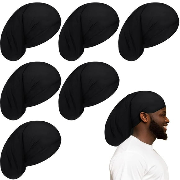 PinesC 6 Pieces Dreadlock Cap Men Dread Caps Unisex Jumbo Long Hair Dreads Head Stocking Wrap Night Shower Sleeping Bonnet Accessories for Men Women Colorful