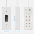 thumbnail image 2 of Cshidworld Surge Protector Regleta, 10 Tomacorrientes con 4 Puertos USB, 2 USB-C, Cable de Extensión de 4 Pies, 1875W/15A, 1700J, para Escritorio de Oficina en Casa, Blanco, 2 of 7