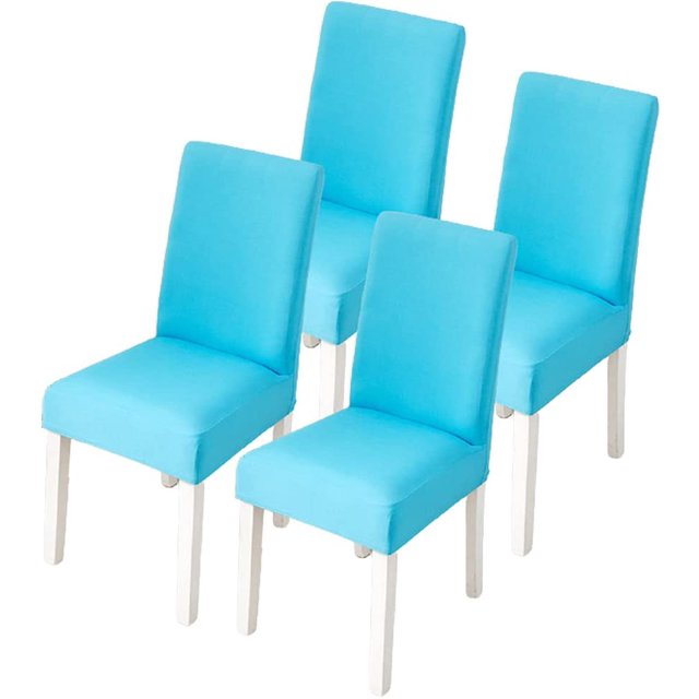 CANDeal 4PCS Dining Room Chair Covers Slipcovers Set, Spandex Fabric Fit Stretch Removable Washable Short Kitchen Chair Covers Protector for Dining Room, Hotel