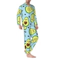 thumbnail image 2 of Sikiie Avocado and Hearts Mens Pajama Set, Soft Warm Long Sleeve Sleepwear, Cozy Button-Down Pjs for Men-X-Large, 2 of 7