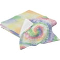 thumbnail image 2 of Rainbow Tie Dye Swirl Hippie Circle Batik Cotton Towel Set 2 Piece, 1 Bath Towels 1 Washcloth, Soft Fast Dry Super Absorbent Face Hand Towel for Bathroom Hotel Gym Spa and Beach, 2 of 7