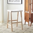 thumbnail image 2 of SAFAVIEH Abreu Rectangle Barstool, White/Light Natural (18.5 in. W x 20 in. D x 30 in. H), 2 of 10