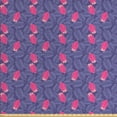 thumbnail image 1 of Tropical Fabric by the Yard, Exotic Flowers and Royal Fern Leaves Paradise Foliage Holiday Thematic, Decorative Upholstery Fabric for Sofas and Home Accents, Hot Pink and Purple by Ambesonne, 1 of 4