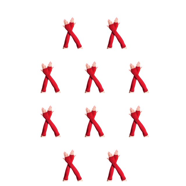 Guantes sin dedos Cateissary para niñas Vino rojo 10Conjunto