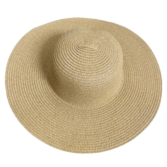 56-58cm hat circumference, large brim sun hat summer hat women's sunscreen beach hat sun hat can be DIY - Khaki