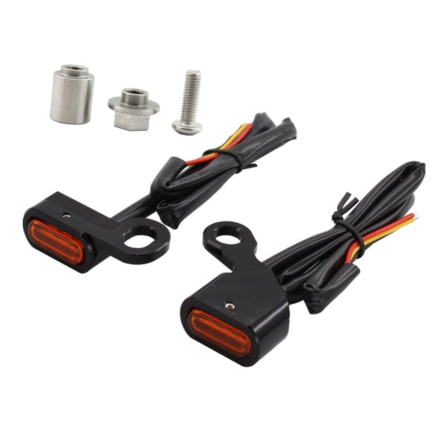 Indicador de luces intermitentes delanteras Cola S 1250 2 piezas Negro y amarillo Luz de señal de giro lateral