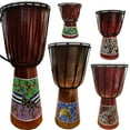thumbnail image 2 of Stoneage Arts Djembe Drum African Inspired Bongo Solid Wood Varying Dot Art Patterns (Giraffe, 16 Inch), 2 of 6
