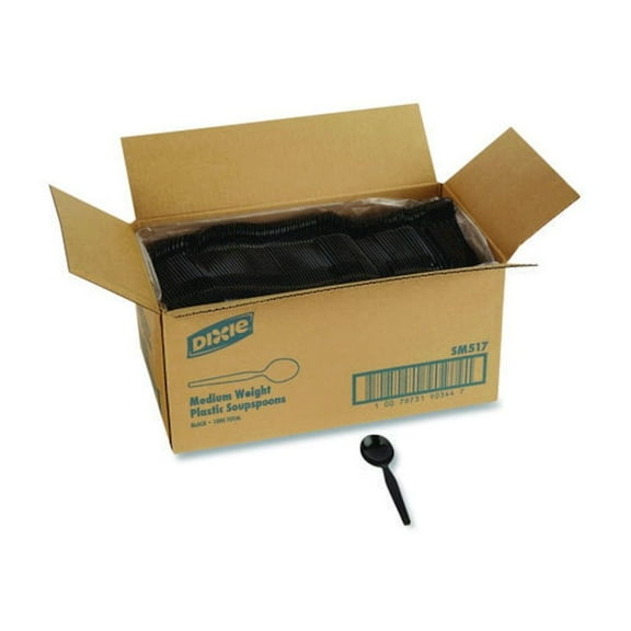 DIXIE SM517 Disposable Spoon, Black, Medium Weight, PK1000