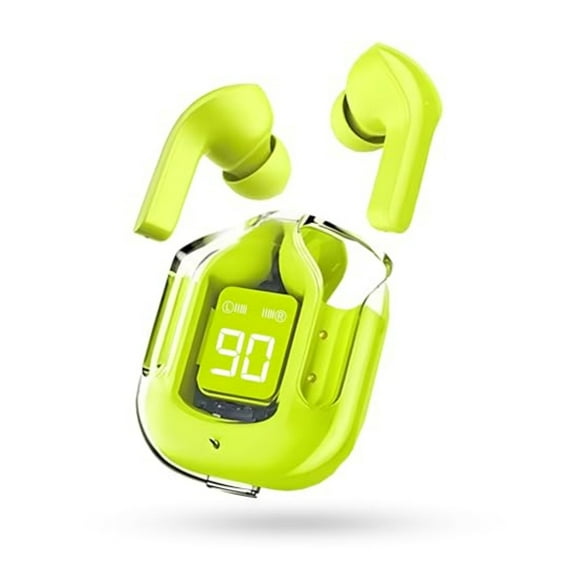 IPX4 Waterproof Bluetooth 5.3 Wireless Earbuds with Smart Touch & LED Display,green