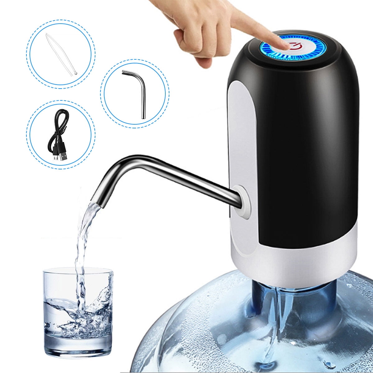 Electric Water Bottle Pump, USB Charging Automatic Drinking Water ...