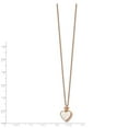 thumbnail image 3 of Primal Steel Stainless Steel Polished Rose IP-plated with Mother Of Pearl and Black Agate Reversible Heart Necklace, 3 of 7