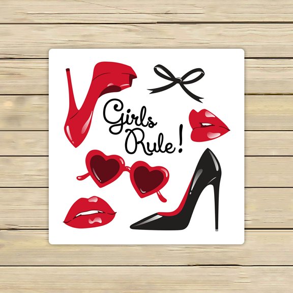ECZJNT high heeled shoes heart shaped glasses lips ribbon bow Beach Bath Towels Shower Towel For Home Outdoor Travel 13x13 Inch
