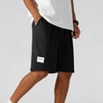 thumbnail image 5 of TKKCS Mens Casual Drawstring Shorts- Elastic Waist Flat Front Breathable Lightweight Daily Wear Summer Beach Shorts with Pockets Black Size 3XL, 5 of 7
