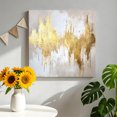 thumbnail image 2 of Canvas Wall Art, Gold Grey Framed Canvas Prints for Bathroom Desk, Abstract Contemporary Square Graffiti Smear Art Small Gallery Wrapped Wall Decor for Home Office, Gifts, 8"x8" Ship Next Day, 2 of 9