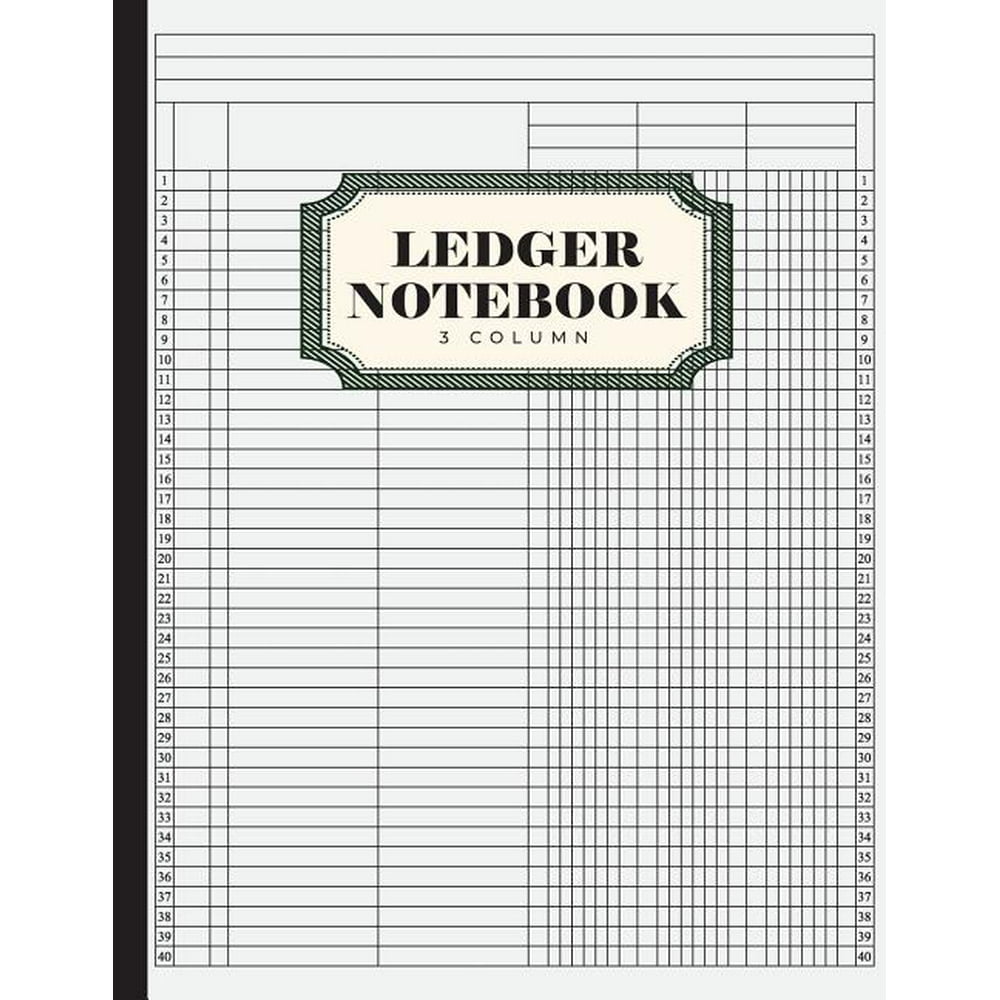 Ledger Notebook 3 Column Ledger Record Book, Account Book Ledger for