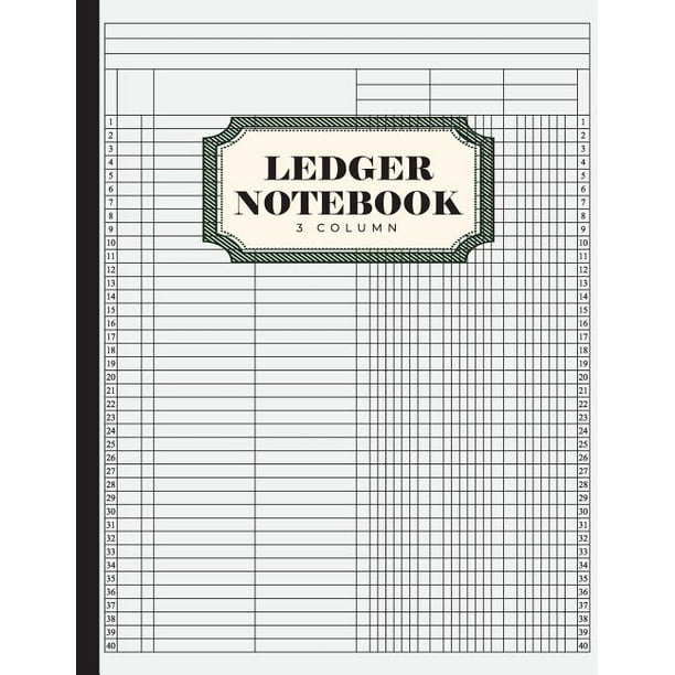 Ledger Notebook 3 Column Ledger Record Book, Account Book Ledger for