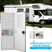 FRCOLOR White Aluminum Alloy Rv Entry Door with Tempered Glass Window and Screen Door
