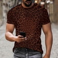 thumbnail image 1 of Ceisia Men's Slim Fit Dark Brown Gradient Leopard Print Round Neck Short Sleeve Casual T-Shirt (S-XXXL) Gifts, 1 of 9